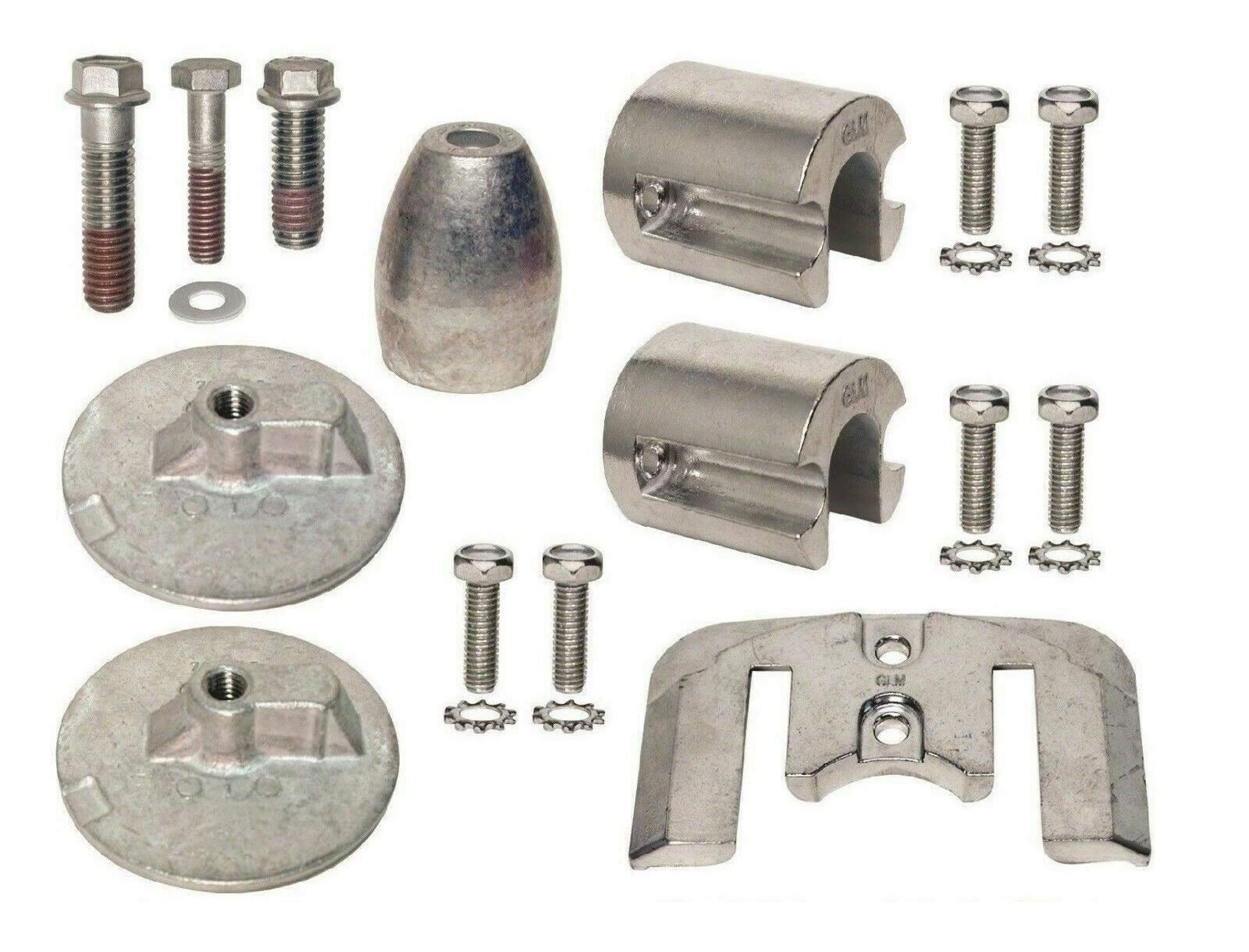 GLM Aluminum Anode Kit for Mercruiser Bravo 3 III Stern Drives 2004 & Up Replaces OEM 888761Q02 888761Q04