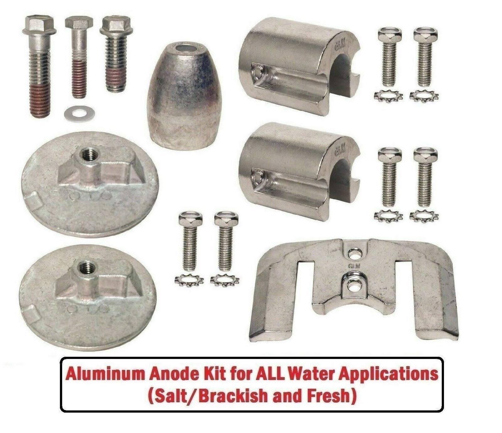 GLM Aluminum Anode Kit for Mercruiser Bravo 3 III Stern Drives 2004 & Up Replaces OEM 888761Q02 888761Q04