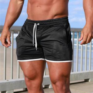 FLYFIREFLY Men's 4" Workout Running Shorts Quick Dry Lightweight Gym Yoga Shorts Black