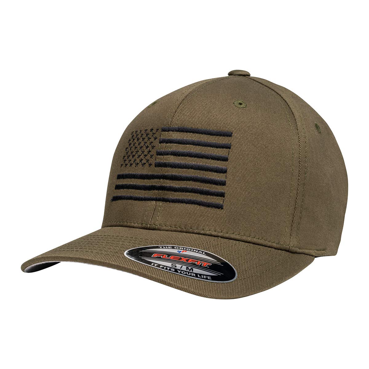 Eagle Six Gear American Flag Flexfit Hat - S/M Olive