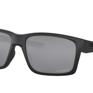 Oakley Men's OO9264 Mainlink Rectangular Sunglasses, Matte Black/Prizm Black Polarized, 61 mm