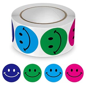 500pcs smiley face stickers emoji stickers - 1inch happy face sticker roll emoji stickers small colorful stickers for teachers label stickers - vinyl decal stickers roll of stickers for teens
