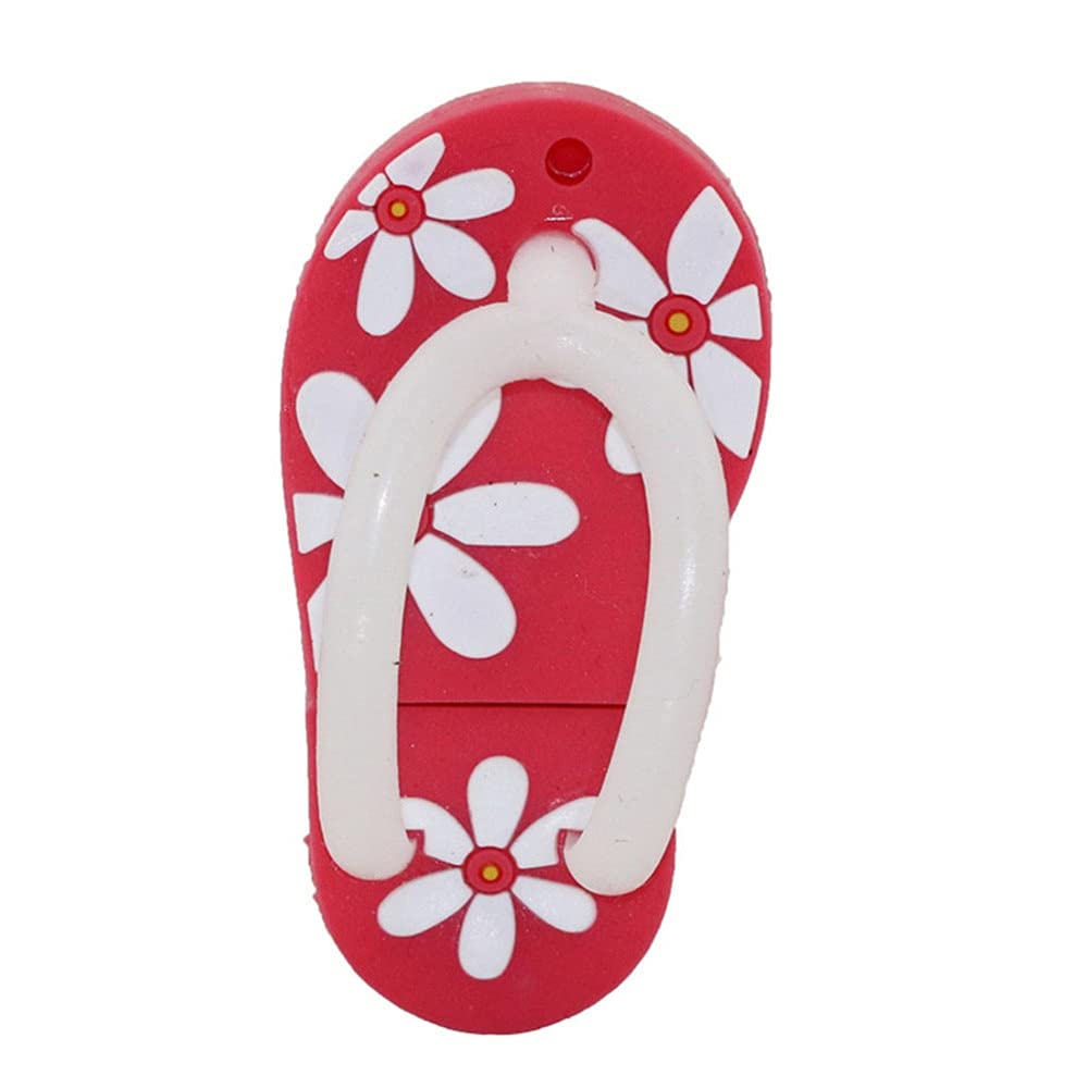 8GB Flip Flop Shape USB Stick USB 2.0 Memory Stick Flash Drive PenDrive Thumb Drive U Disk Data Storage USB Flash Disk with Chain (Red)