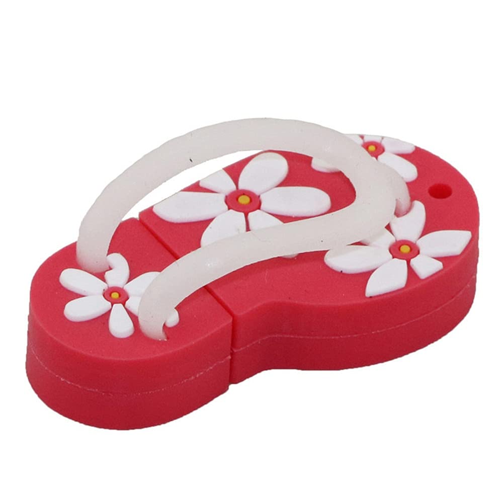 8GB Flip Flop Shape USB Stick USB 2.0 Memory Stick Flash Drive PenDrive Thumb Drive U Disk Data Storage USB Flash Disk with Chain (Red)