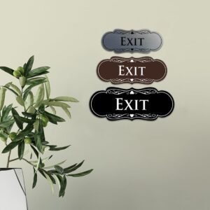 Designer EXIT Sign - Black/Gold - Small (1 Pack)