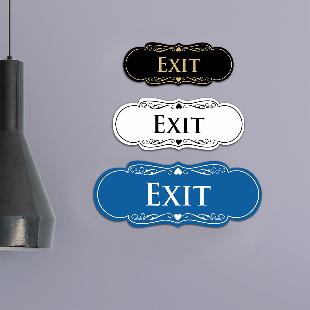 Designer EXIT Sign - Black/Gold - Small (1 Pack)