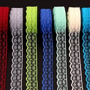 20 Rolls 200 Yards Mixed Color Floral Pattern Fabric Lace Ribbon