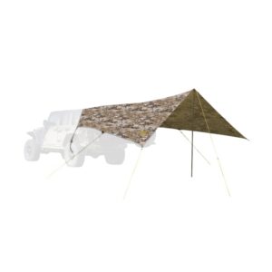 sjk roadhouse tarp, hunting camping & overland shelter protects from rain & sun, highlander