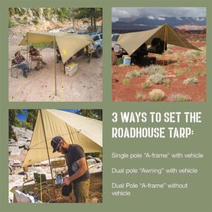 SJK Roadhouse Tarp, Hunting Camping & Overland Shelter Protects from Rain & Sun, Highlander