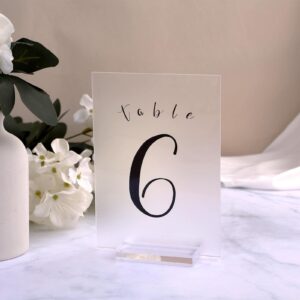 UNIQOOO 3" Clear Acrylic Stand | 10 Pack 3mm Slot Wedding Sign Holders, Perfect for Wedding, Table Number, Exhibition, Office, Restaurant, Business