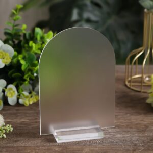 UNIQOOO 3" Clear Acrylic Stand | 10 Pack 3mm Slot Wedding Sign Holders, Perfect for Wedding, Table Number, Exhibition, Office, Restaurant, Business