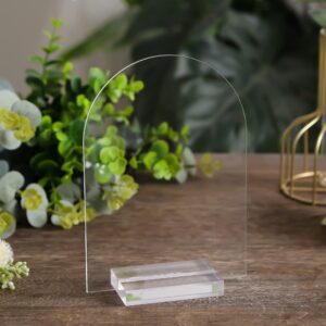 UNIQOOO 3" Clear Acrylic Stand | 10 Pack 3mm Slot Wedding Sign Holders, Perfect for Wedding, Table Number, Exhibition, Office, Restaurant, Business