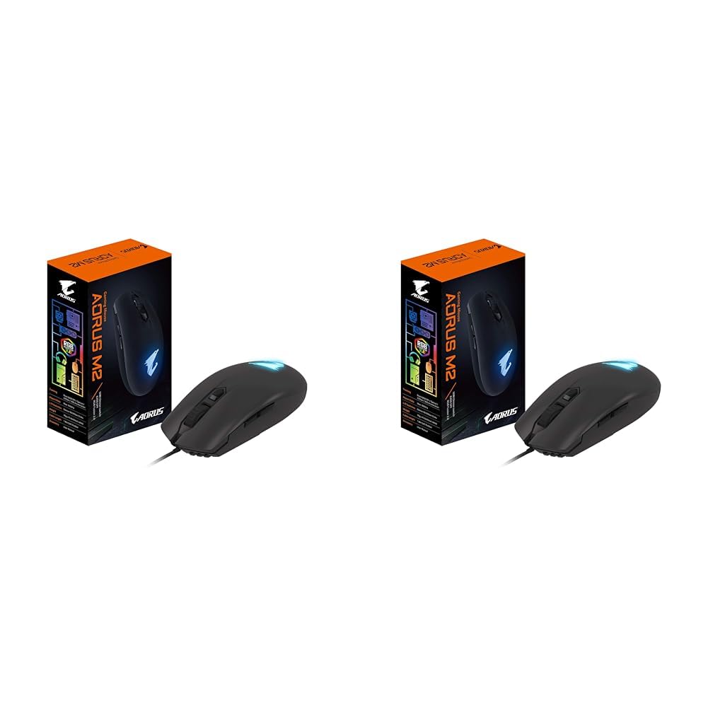 GIGABYTE AORUS M2 Accurate 6200 DPI Optical Engine, Lightweight Esports-Grade, Ambidextrous Design, RGB Fusion 2.0 Mouse GM-AORUS M2,Black