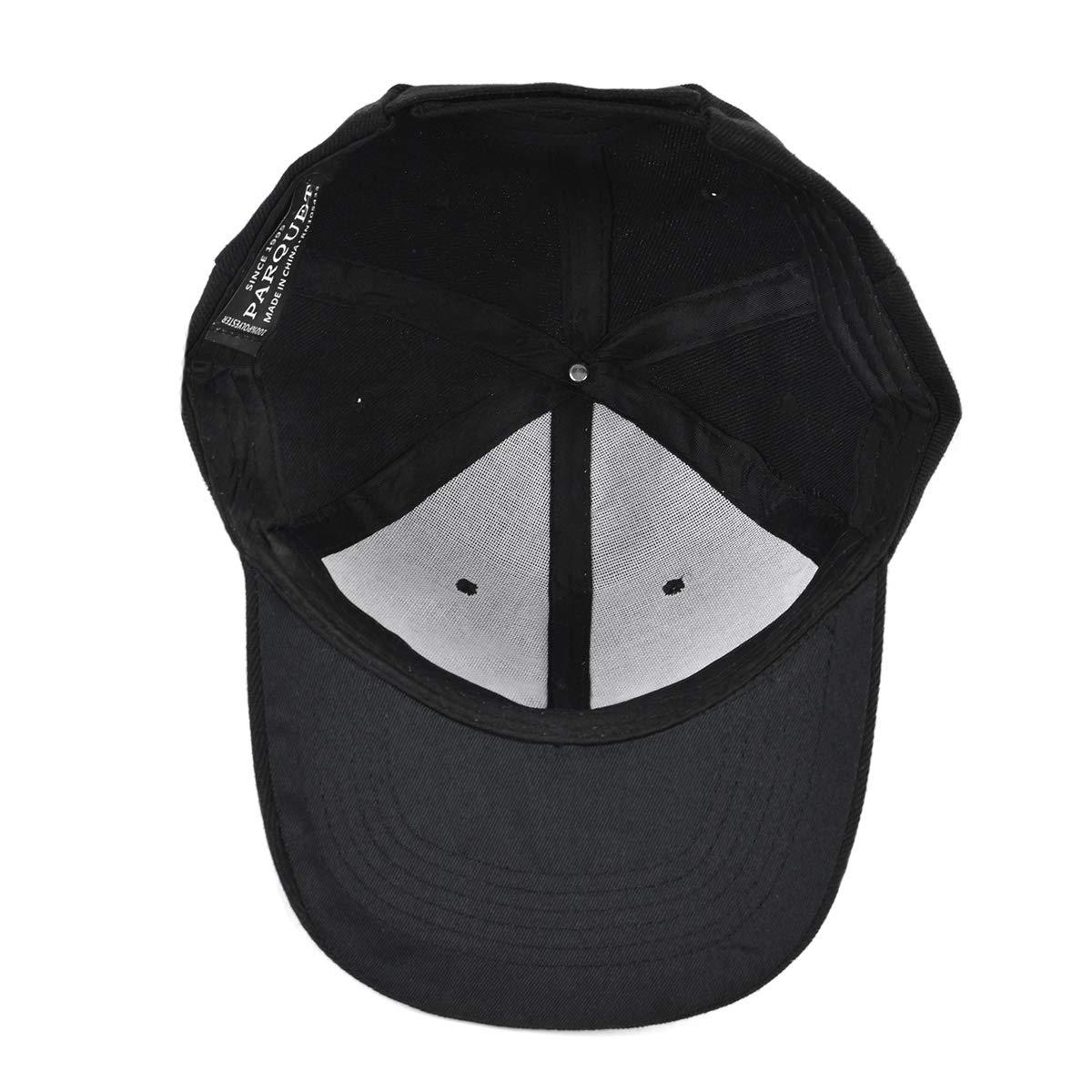 6-Panel Plain Baseball Cap - Adjustable Velcro Hat with no Logo Black