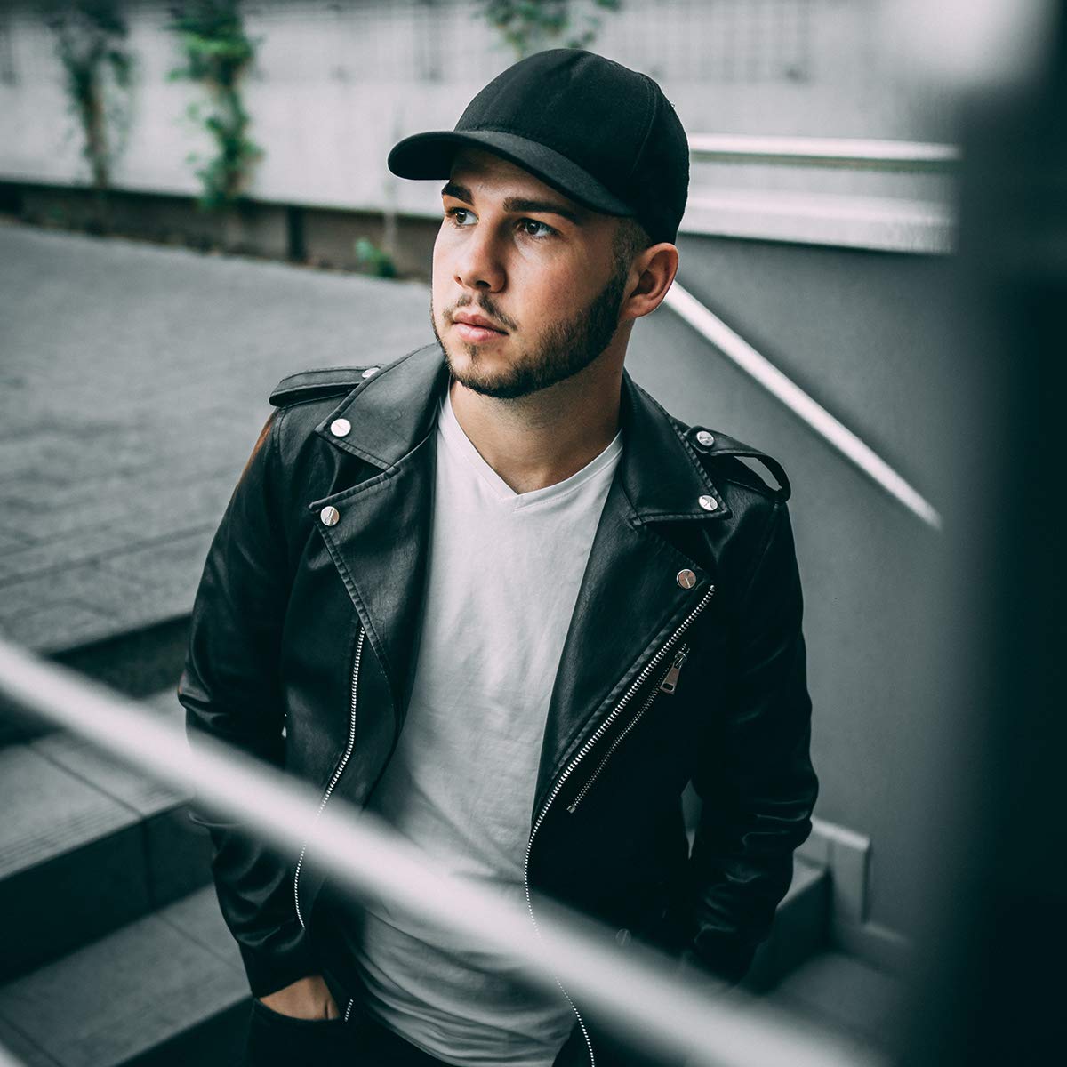 6-Panel Plain Baseball Cap - Adjustable Velcro Hat with no Logo Black