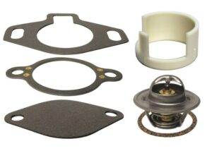 glm thermostat kit 160° with plastic sleeve for mercruiser v6 & v8 4.3l, 5.0l, 5.7l, 7.4l,8.2l 1987-up replaces 18-3647 807252q5