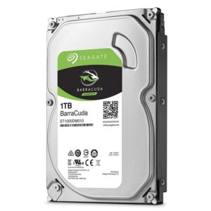 Seagate BarraCuda Internal Hard Drive 1TB SATA 6Gb/s 64MB Cache 3.5-Inch - Frustration Free Packaging (ST1000DM010) (Renewed)