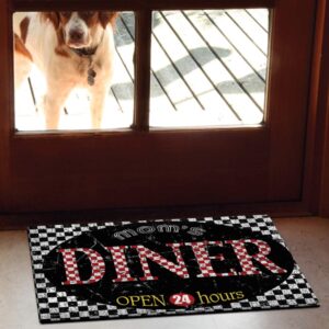 Toland Home Garden 800492 Mom's Diner Funny Door Mat 18x30 Inch Kitchen Outdoor Doormat for Entryway Indoor Entrance