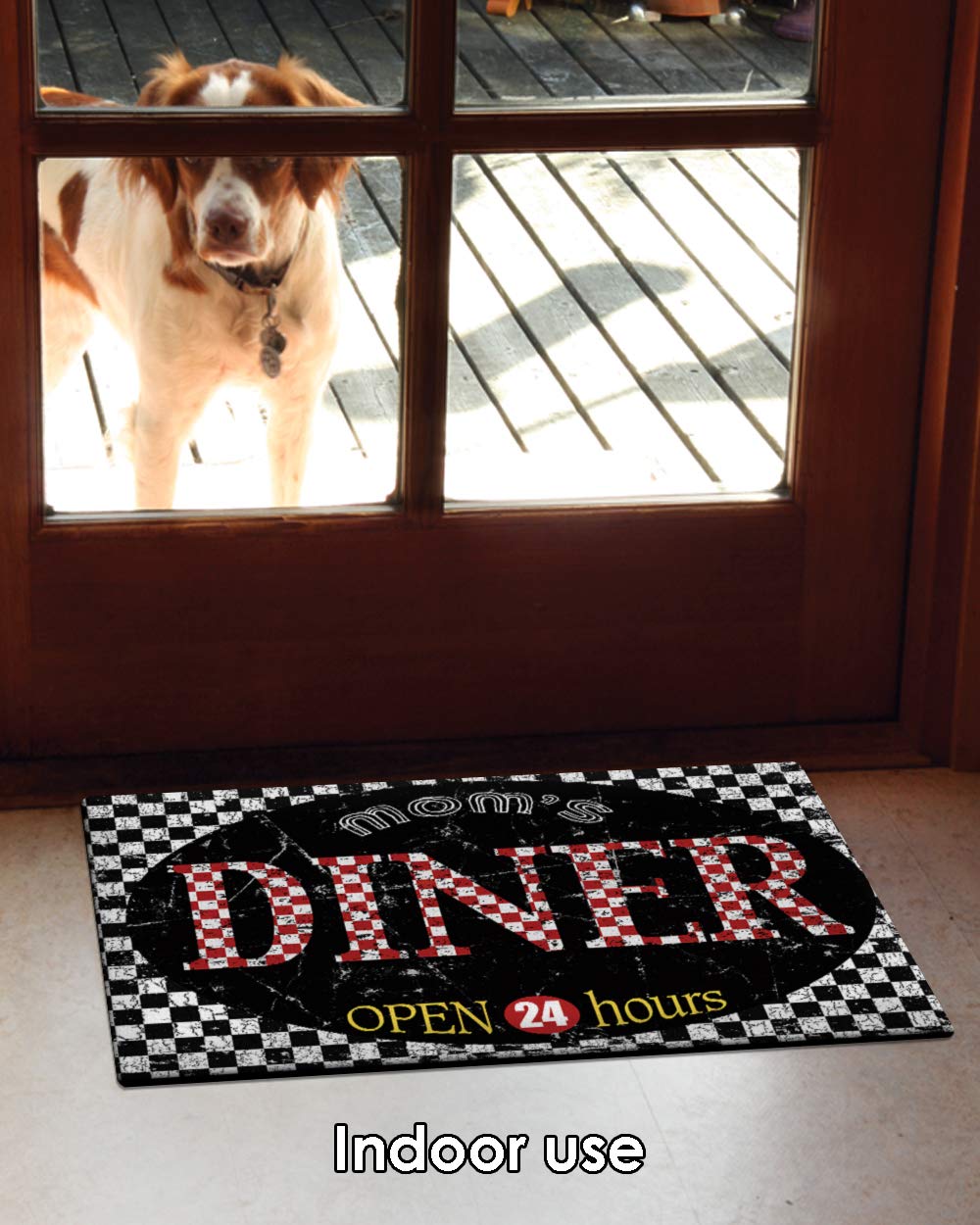 Toland Home Garden 800492 Mom's Diner Funny Door Mat 18x30 Inch Kitchen Outdoor Doormat for Entryway Indoor Entrance