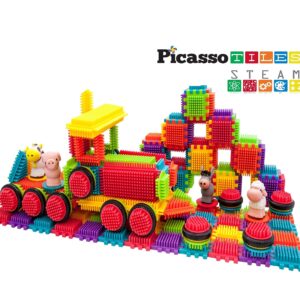 Picasso Toys PTB151 151pcs Hedgehog Block Block STEM Building Tiles Truck Theme Set Learning Playset STEM Toy Set Educational Kit Child Brain Development Preschool Kindergarten Toy w/Animal Figures