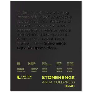 stonehenge aqua black pad, 140lb, coldpress, 8 x 10 inches, 15 sheets