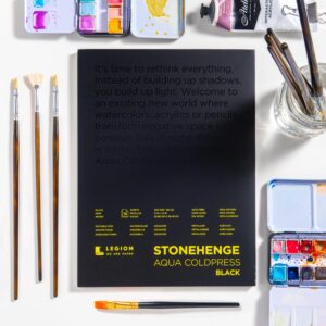 Stonehenge Aqua Black Pad, 140lb, Coldpress, 8 x 10 Inches, 15 Sheets