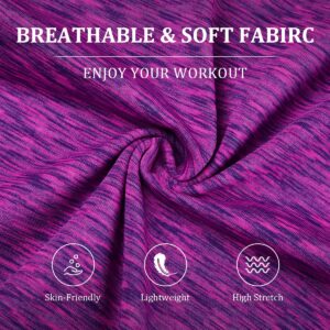 Kimmery Womens Workout Tops for Women Tops for Women Casual Summer Tops Athletic Tops for Women Yoga Tops Summer Shirts Purple Pink XXL