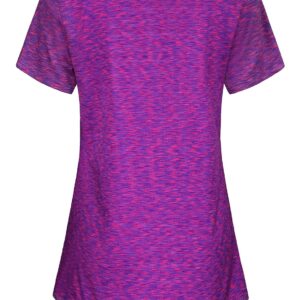 Kimmery Womens Workout Tops for Women Tops for Women Casual Summer Tops Athletic Tops for Women Yoga Tops Summer Shirts Purple Pink XXL