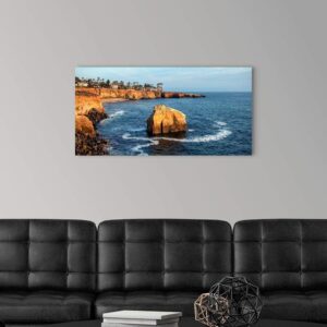 GREATBIGCANVAS Sunset Cliffs, San Diego, California Canvas Wall Art Print, Coastal Home Decor Artwork, 36"x18"x1.5"