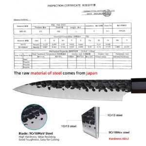 FINDKING Dynasty Series Kitchen Utility Knife, Multi-Purpose Japanese Paring Knife, 9Cr18MoV High Carbon Steel Blade, African Rosewood Octagonal Handle, Small, for Fruits Vegetables, 5 Inches