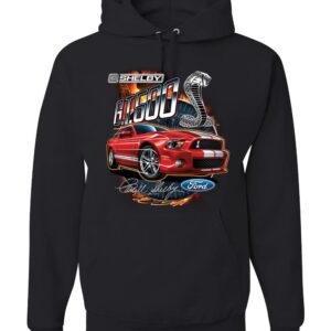 Wild Bobby Shelby GT500 Cobra Official Ford Motors Design Cars and Trucks Unisex Graphic Hoodie Sweatshirt, Black, X-Large