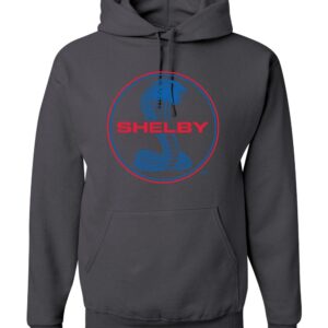 Wild Bobby Shelby Cobra USA Logo Emblem Cars and Trucks Unisex Hoodie Sweatshirt, Charcoal, Medium