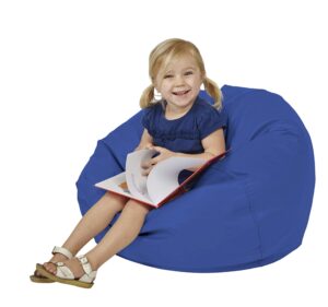 factory direct partners 10477-bl softscape classic 26" junior bean bag chair, furniture for kids, libraries or home - blue