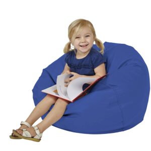 Factory Direct Partners 10477-BL SoftScape Classic 26" Junior Bean Bag Chair, Furniture for Kids, Libraries or Home - Blue