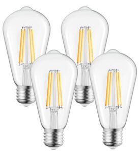 edison light bulbs, brightown 4 packs vintage 60 watt incandescent light bulbs e26 base dimmable decorative antique filament light bulbs 252 lumens, amber warm…
