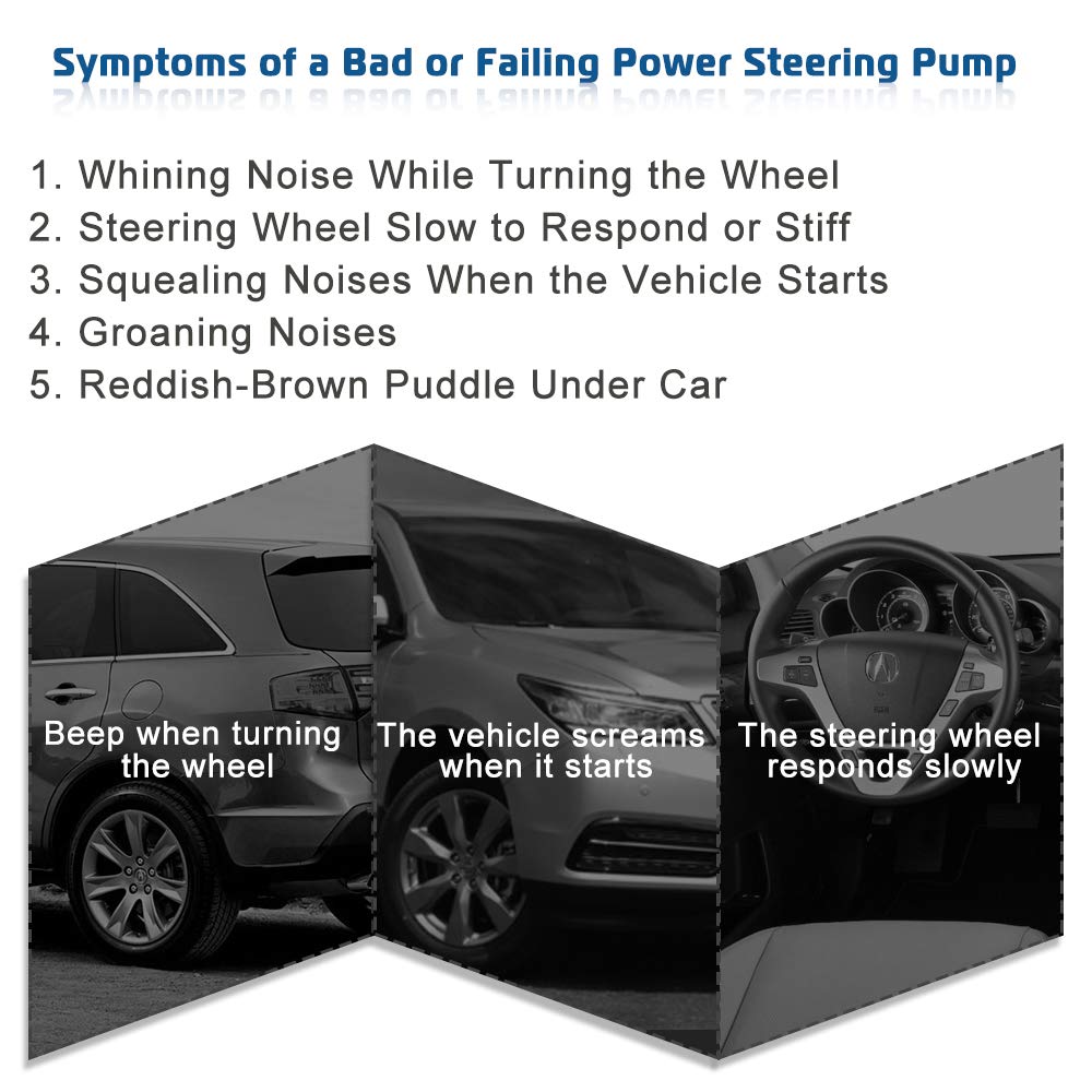 Power Steering Pump Replacement Compatible with 2005-2008 Honda Pilot 2005-2010 Honda Odyssey 2007-2013 Acura MDX Replace OE Part # 21-5442 56110-RGL-A03 56110-PVJ-A01 Power Assist Pump