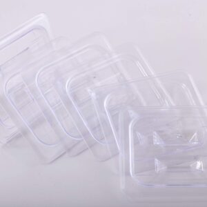 Hakka 1/6 Size Polycarbonate Food Pans Lid&Cover,Clear - Pack of 6