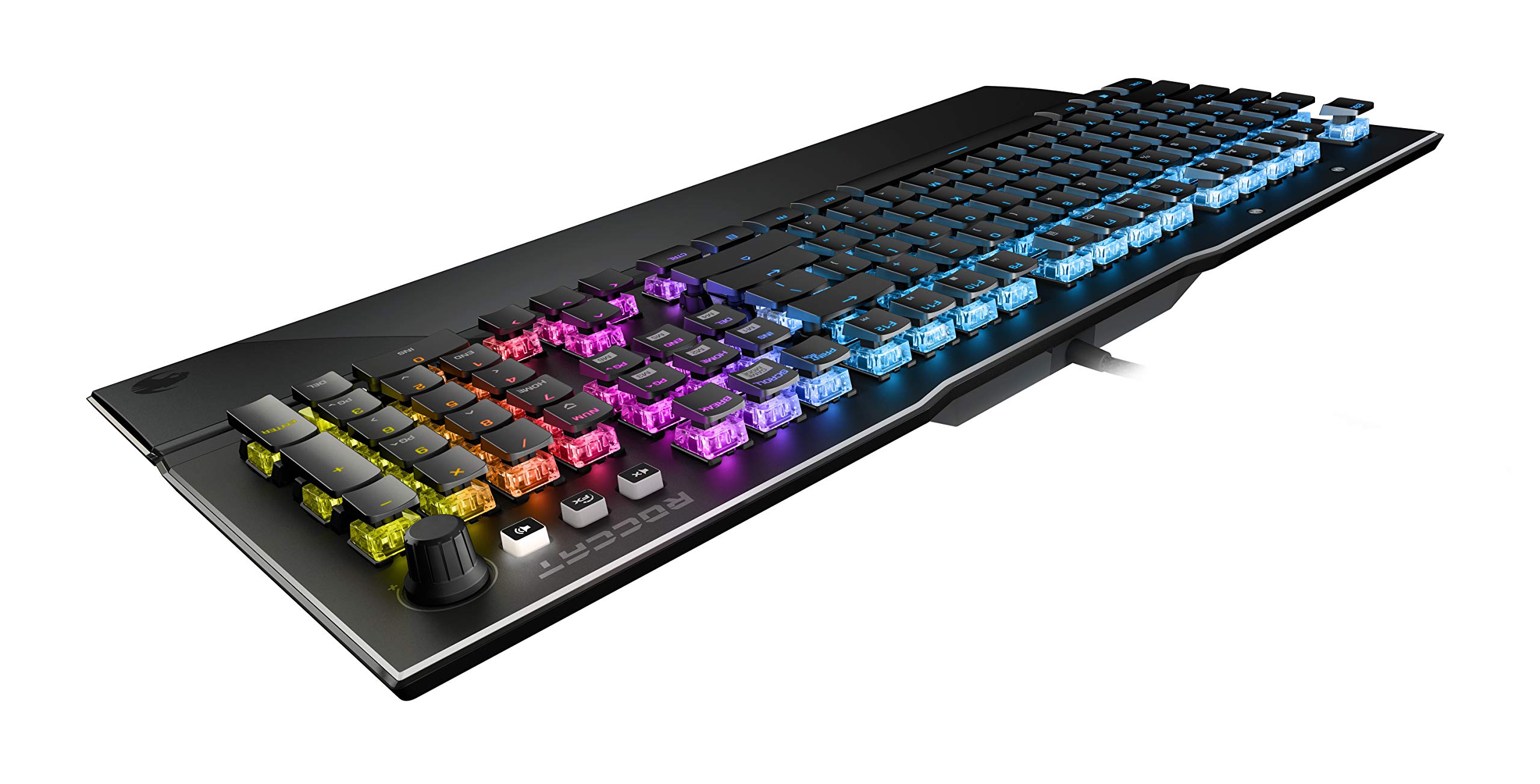 ROCCAT Vulcan 121 Mechanical PC Tactile Gaming Keyboard, Titan Switch, AIMO RGB Backlit Lighting Per Key, Anodized Aluminum Top Plate and Detachable Palm/Wrist Rest, Black