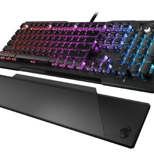 ROCCAT Vulcan 121 Mechanical PC Tactile Gaming Keyboard, Titan Switch, AIMO RGB Backlit Lighting Per Key, Anodized Aluminum Top Plate and Detachable Palm/Wrist Rest, Black