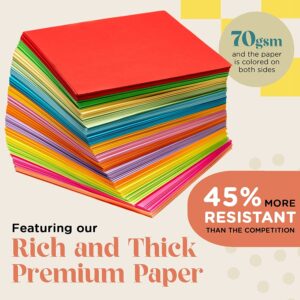 Origami Paper - 1100 Sheets - Double Sided 6x6 inches Origami Squares - 15 Vibrant Colors - Origami Set for Kids - Easy Fold Origami Papers for Arts & Crafts - Quality Paper Origami Sheets