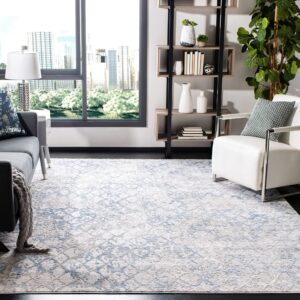 safavieh amelia collection area rug - 9' x 12', light grey & blue, modern trellis distressed design, non-shedding & easy care, ideal for high traffic areas in living room, bedroom (ala783g)