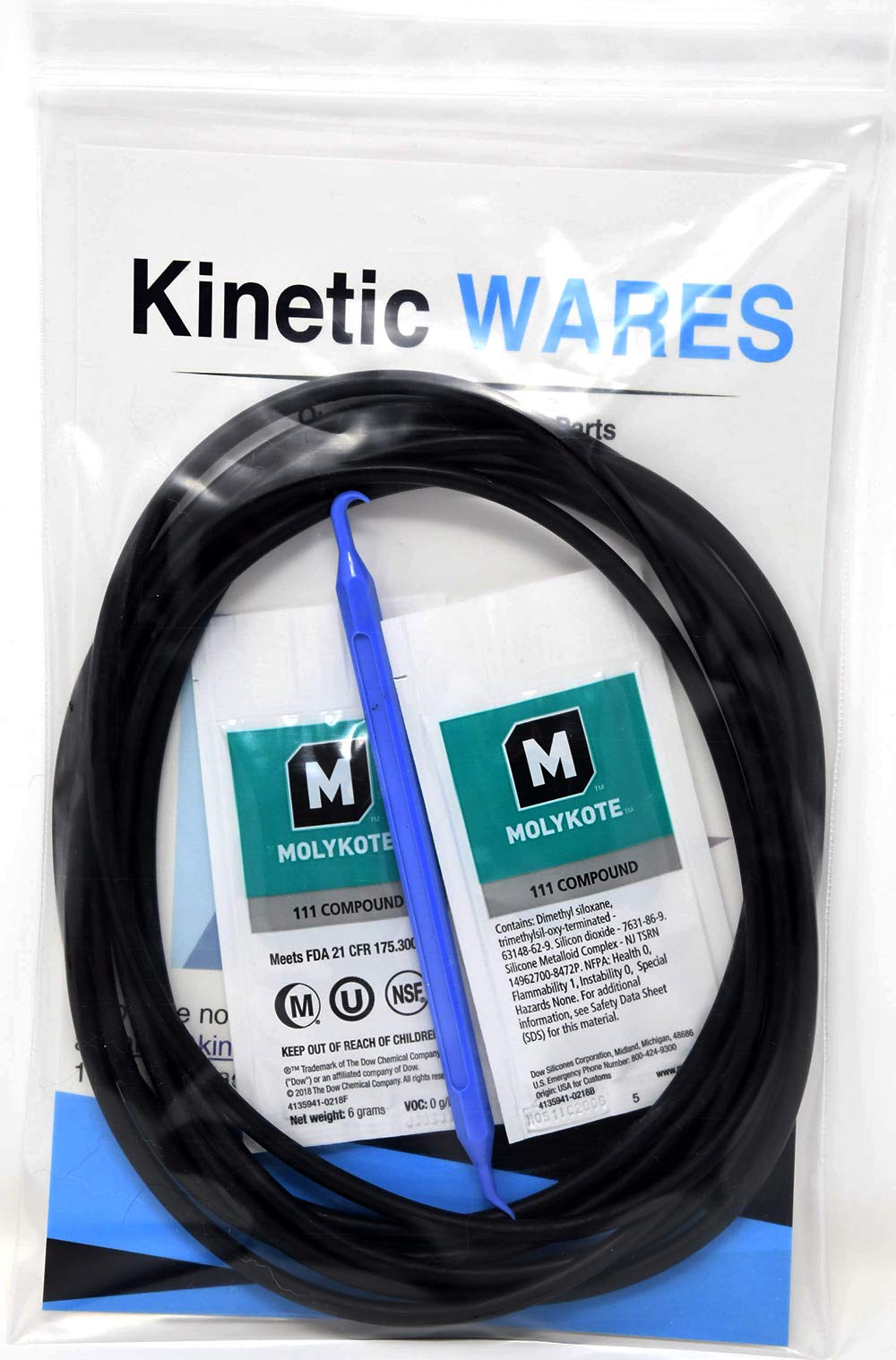 Kinetic Wares HHRING Fits GXWH40L, GNWH38S, GXWH30C, GXWH35F, GNWH38F (6 Pack) with Dow Molykote 111 O-Ring Lubricant and Scratch Free O-Ring Pick Tool