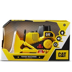 CAT Construction Toys, Tough Machines Toy Bulldozer, 10" w/Realistic Lights & Sounds, Rumbling Action, Movable Parts & Sturdy Plastic Construction