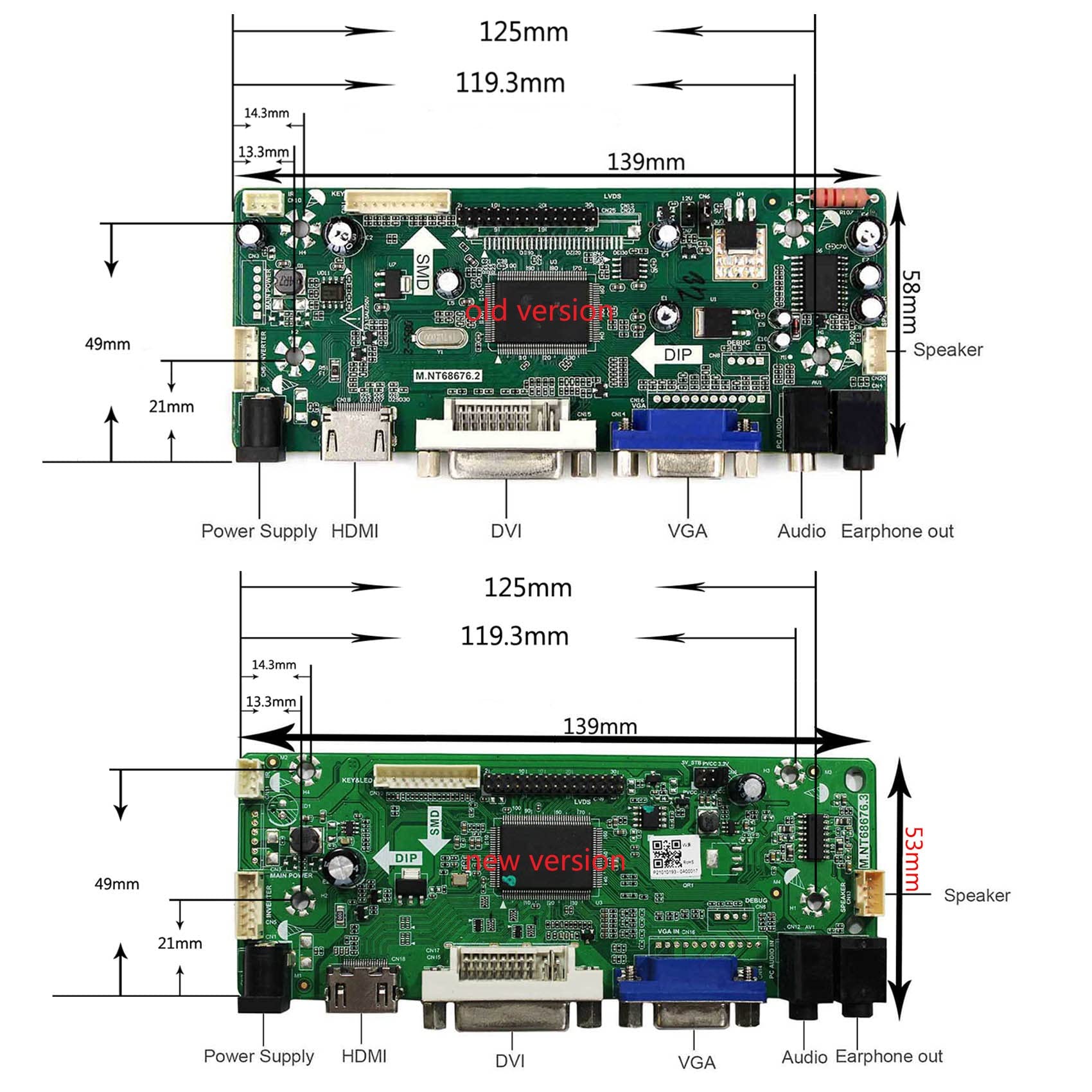 VSDISPLAY 14.9" 1280x390 LCD Screen LTA149B780F with HD-MI DVI VGA Audio Controller Board M.NT68676, for DIY 1up Cabinet/Car Gauge Cluster/Digital Marquee Monitor