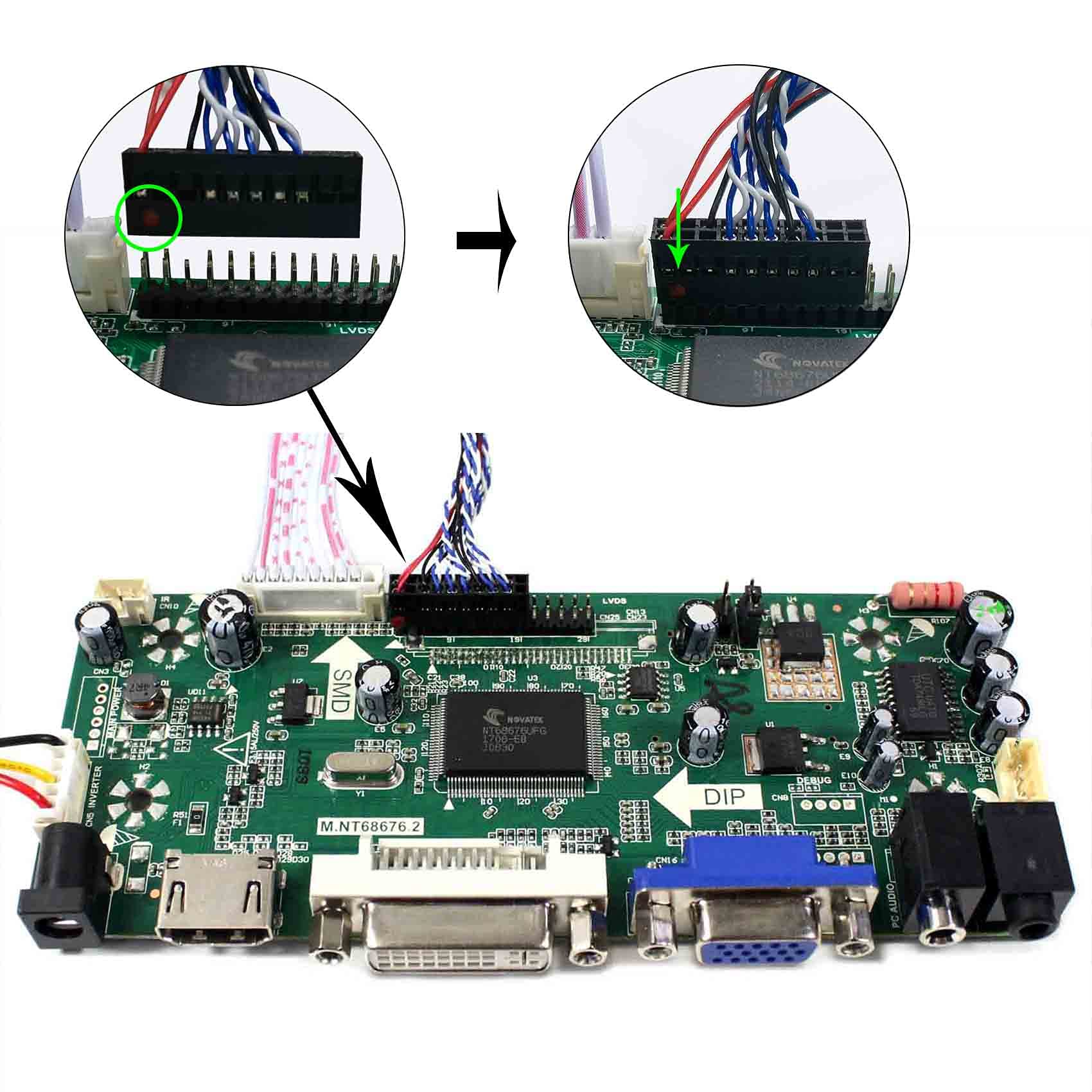 VSDISPLAY 14.9" 1280x390 LCD Screen LTA149B780F with HD-MI DVI VGA Audio Controller Board M.NT68676, for DIY 1up Cabinet/Car Gauge Cluster/Digital Marquee Monitor