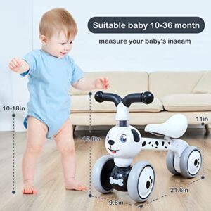 XIAPIA Baby Balance Bike for 1 Year Old Boy Girl First Birthday Gift, 10-36 Months Toddler Balance Bike, No Pedal 4 Wheels Ride-on Toys Indoor Outdoor, 1st Birthday Thanksgiving