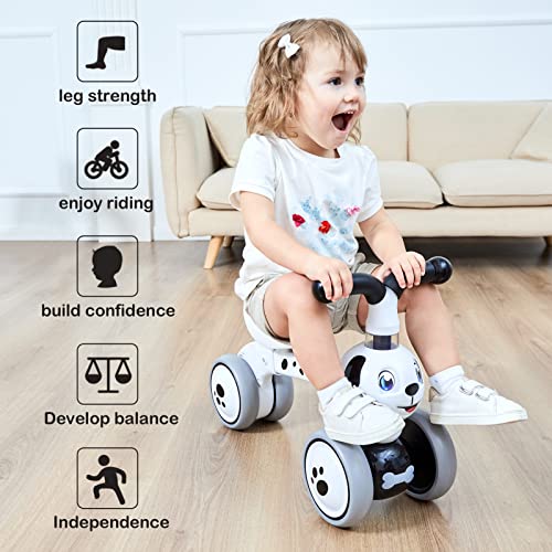 XIAPIA Baby Balance Bike for 1 Year Old Boy Girl First Birthday Gift, 10-36 Months Toddler Balance Bike, No Pedal 4 Wheels Ride-on Toys Indoor Outdoor, 1st Birthday Thanksgiving