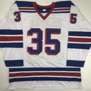 Autographed/Signed Mike Richter New York White Hockey Jersey PSA/DNA COA