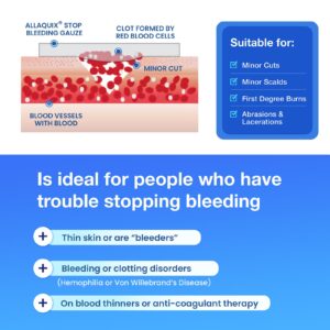 Stop Bleeding Quick Kit - First-aid with AllaQuix Stop Bleeding Gauze (Blood clotting Bandage) (Deluxe)…