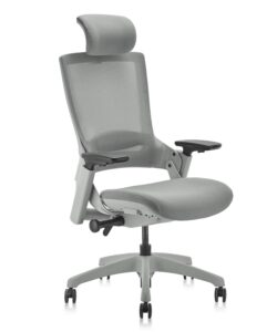 clatina ergonomic high swivel executive chair with adjustable height head 3d arm rest lumbar support and upholstered back for home office gray mesh/high back